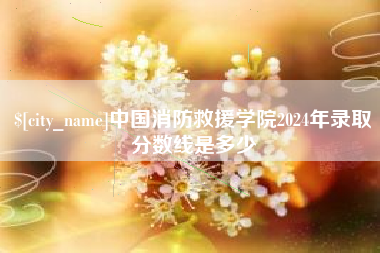 安庆中国消防救援学院2024年录取分数线是多少