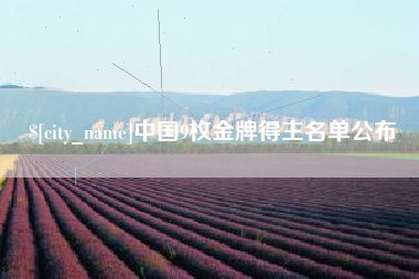 安庆中国9枚金牌得主名单公布