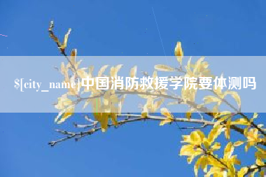 安庆中国消防救援学院要体测吗