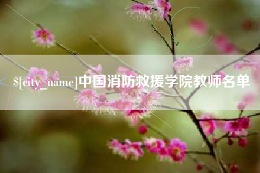 安庆中国消防救援学院教师名单