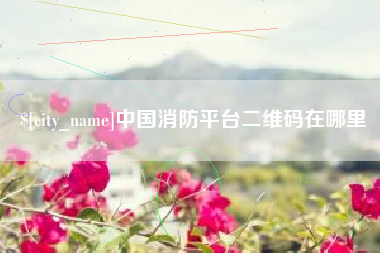安庆中国消防平台二维码在哪里