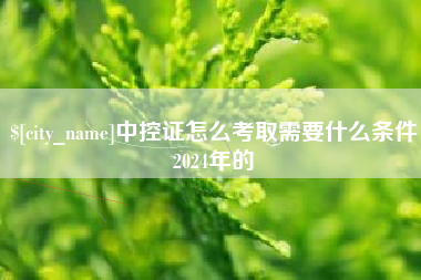 安庆中控证怎么考取需要什么条件2024年的