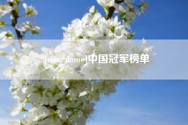 安庆中国冠军榜单