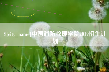 安庆中国消防救援学院2019招生计划