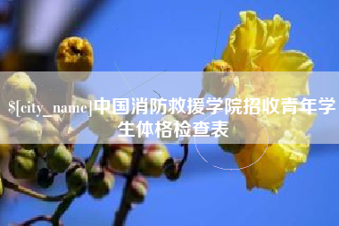 安庆中国消防救援学院招收青年学生体格检查表